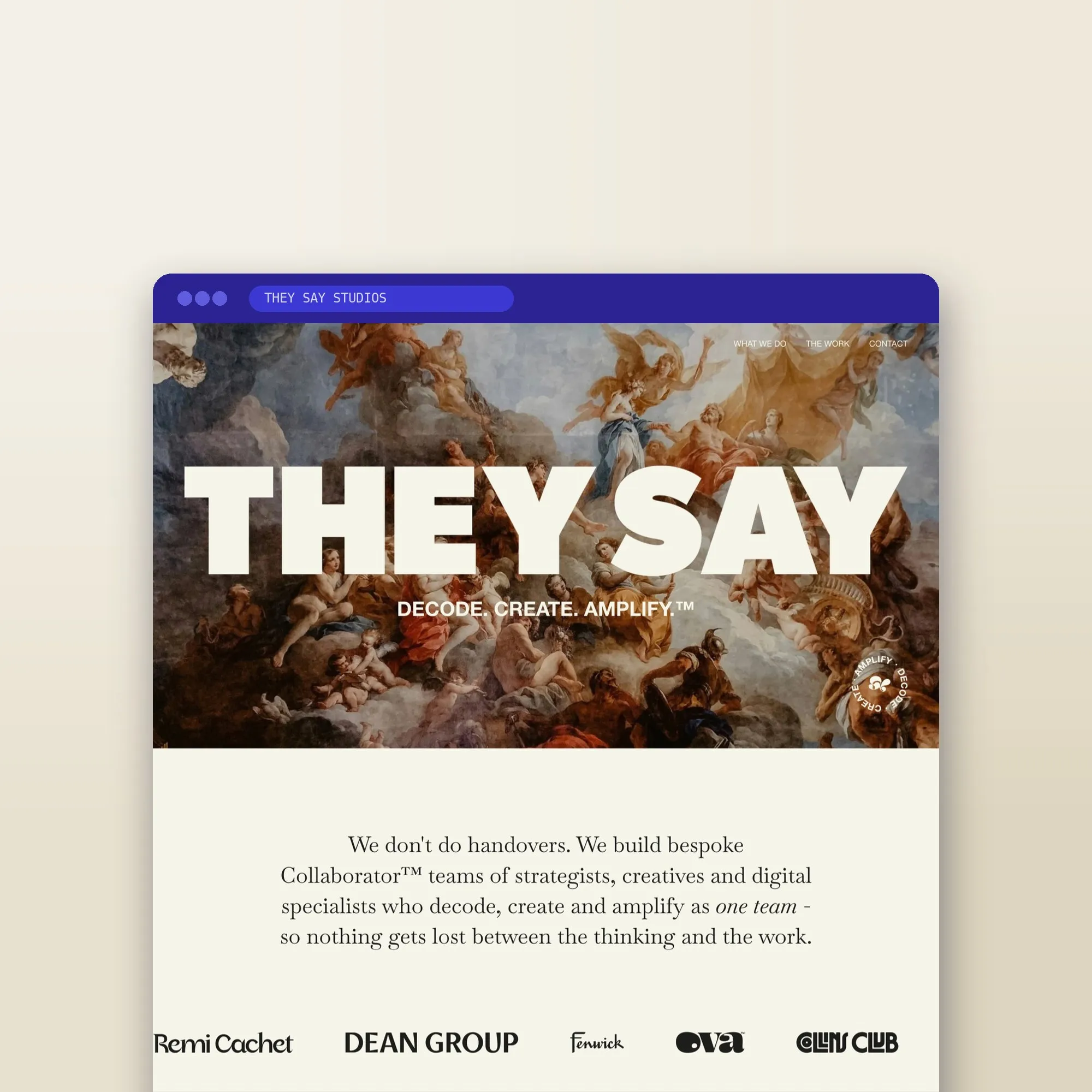 THEY SAY Studios website designed by Design by Ency