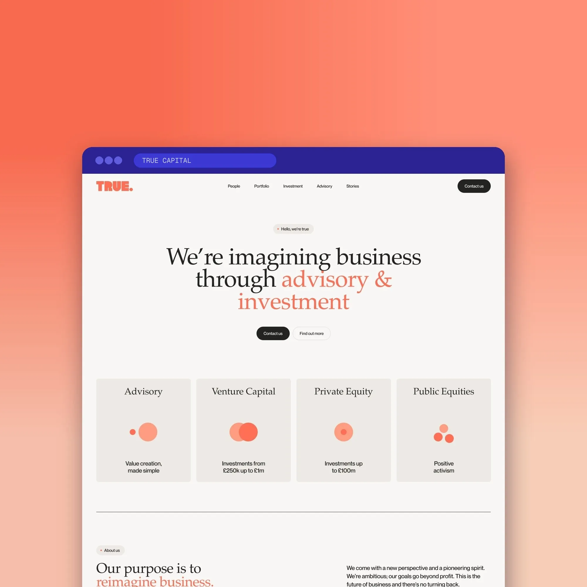True Capital website designed by Design by Ency